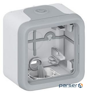 Plexo Legrand surface mounting box with membrane seals 1 post gray (069651)