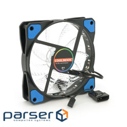 Кулер корпусний 12025 DC sleeve fan 3pin + 4pin - 120*120*25мм, 12V, 1100об (SRHX-Blue 3pin + 4pin)