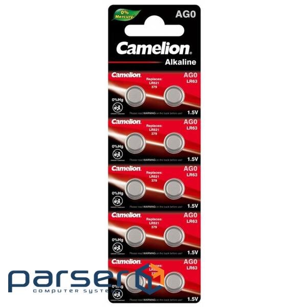 Батарейка AG0 / LR521 / LR63 Alkaline * 10 Camelion (AG0-BP10)