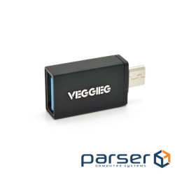 Перехідник VEGGIEG V-OT01 USB2.0(AF) OTG => microUSB(M), Black, Пакет