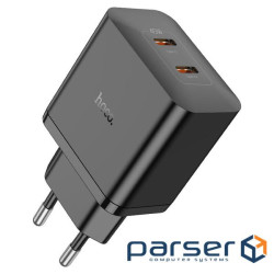 СЗУ HOCO N35, 2xUSB-C, PD45W, Black, Box (HOCO N35 / B)