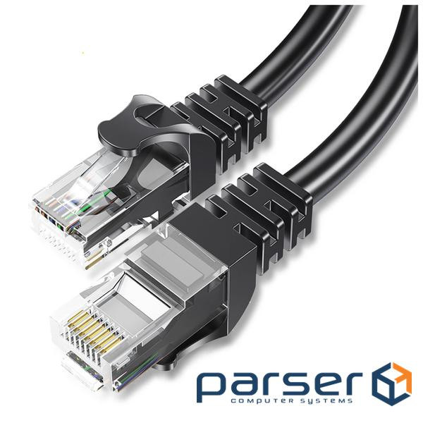 Патч-корд 15м UTP cat 6 RJ45 TopSpeed Ethernet Round Cable Black Essager (EXCWXY-JSE01)
