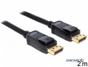 Кабель монітора-сигнальний Delock DisplayPort M/M 2.0m,v1.2 4K@60Hz 20pin 3xS D=6.0m (70.08.2585-40)