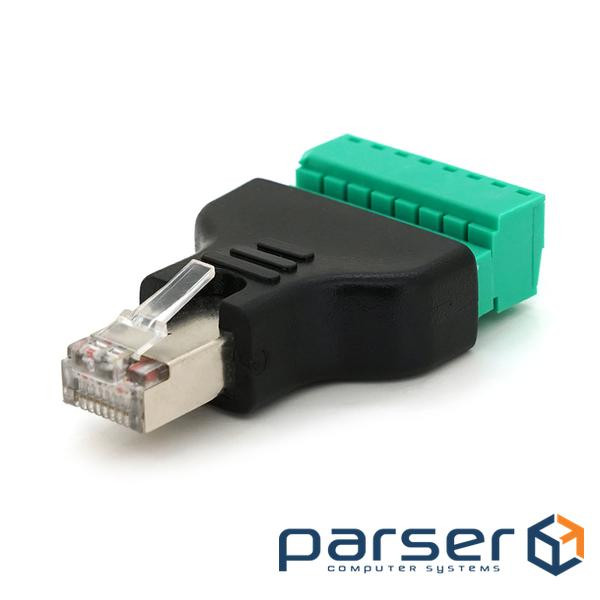 Роз&apos,єм для підключення RJ-45(M) (8 контактів) з клемами під кабель, Blister (YT-MRJ45-8F) , Blister (YT-MRJ45-8F)