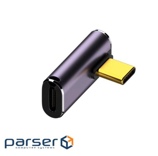 Перехідник обладнання USB Type-C M/F (адаптер),(USB4.0) 90ё left/ri 40Gbps 240W,срібний (62.09.8481-