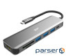 Порт-реплікатор Silicon Power Docking Station USB-C 7-in-1 Boost SU20 Silver Alum (SPU3C07DOCSU200G)