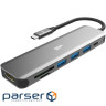 Порт-реплікатор Silicon Power Docking Station USB-C 7-in-1 Boost SU20 Silver Alum (SPU3C07DOCSU200G)