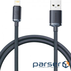 BASEUS Crystal Shine Series Fast Charging Data Cable USB to iP 2.4A 2m Black (CAJY000101)