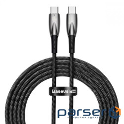 Кабель Baseus Glimmer Series Fast Charging Type-C to Type-C 100W (2m) black (CADH000801)