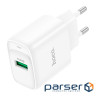 Мережевий зарядний пристрій HOCO C140A Smart single port QC3.0 charger (EU) White (6942007627795)