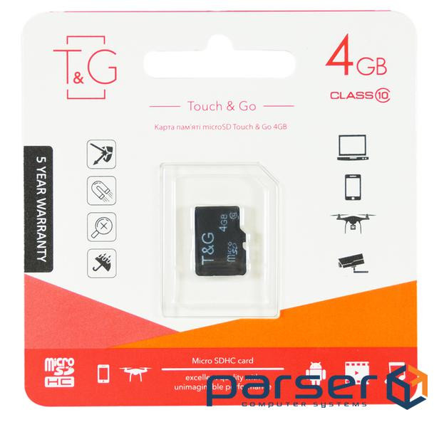 Карта пам'яті MicroSDHC 4GB Class 10 T&G (TG-4GBSDCL10-00)