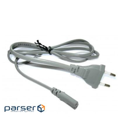 Кабель живлення 1.8m, 0.75mm, PC-184/2 CEE7/16-C7 2 pin (для побутово) (PC-184 / 2 CEE7 / 16-C7G)