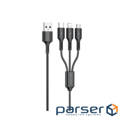 Кабель WK WDC-137 Upine Series 3-in-1 USB - Lightning + micro USB + USB Type-C (M/M) (6941027616284)