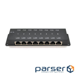 8-портовий POE-інжектор живлення, з 8xRJ45 портами Ethernet 10 / 100Мбіт / с, IEEE802.3 (GPOE-8BPOE) , IEEE802.3 (GPOE-8