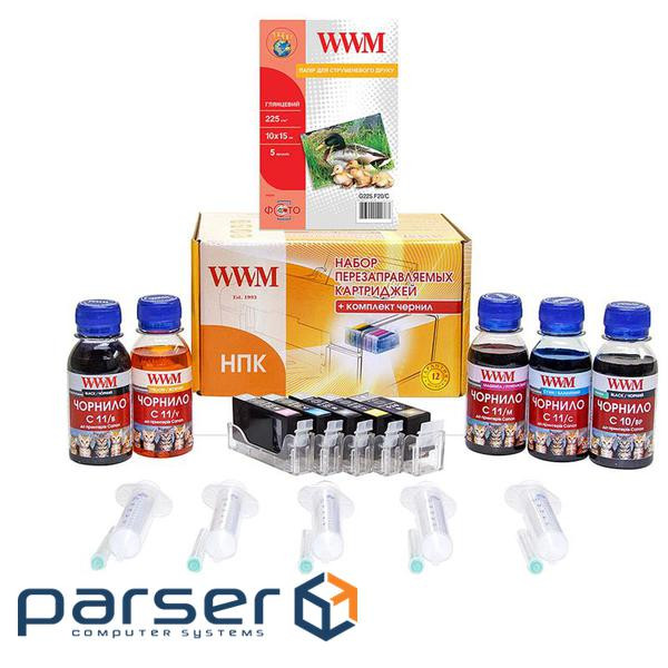Комплект перезаправних картриджів WWM CANON IP4840/ 3600/ 4600/ MP540/ MG5140 (RC.CLI-521)