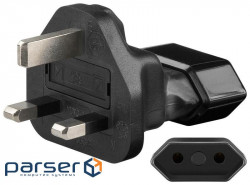 Power adapter IEC(EuroPlug)-(UK) F/M, adapter 2xpin, black (75.09.5303-1)