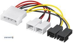 Internal power cable MoleX -> PinHeader M/ F, x4 3pin cooler (5V/ 12V) (75.09.3632-50)