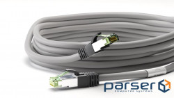 Патч-корд екранований RJ45 SFTP8.1 0.5m,patch AWG24 D=8.2mm LSOH Gold Cu,сірий (75.05.5135-10) (75.05.5135-10)