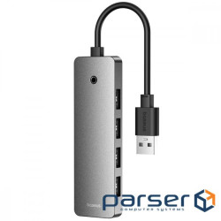 USB-Хаб Baseus UltraJoy Series 4-Port HUB Lite 15cm (USB3.0*4+Type-C) gray (B0005280B811-10)