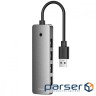 USB-Хаб Baseus UltraJoy Series 4-Port HUB Lite 15cm (USB3.0*4+Type-C) gray (B0005280B811-10)