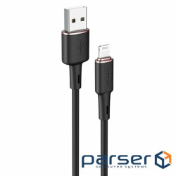 Кабель ACEFAST C2-02 USB to iP 2.4A, 1.2m, silicone, zinc connectors, Black (AFC2-02B)