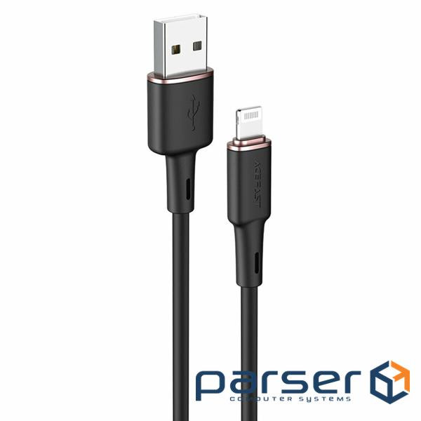 Кабель ACEFAST C2-02 USB to iP 2.4A, 1.2m, silicone, zinc connectors, Black (AFC2-02B)