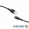 Кабель ACEFAST C2-02 USB to iP 2.4A, 1.2m, silicone, zinc connectors, Black (AFC2-02B)