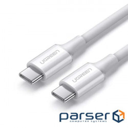 Cable UGREEN US300 USB 2.0 Type-C M-M, 1 m, (20V/5A), (100W) White (60551)