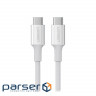 Cable UGREEN US300 USB 2.0 Type-C M-M, 1 m, (20V/5A), (100W) White (60551)