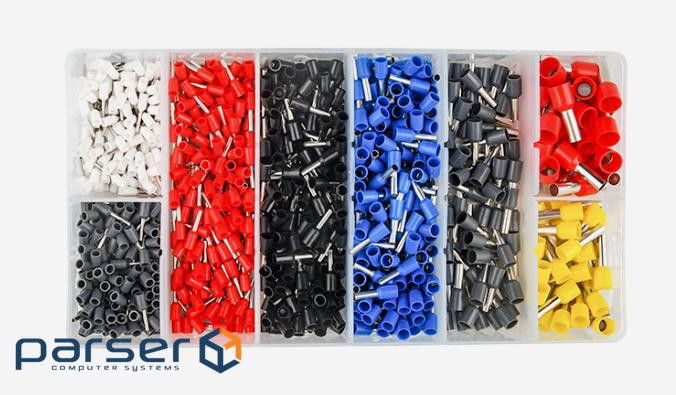 Набір клем / наконечників 1200шт(E0508w-200 E2508b-250,E1008r-200,E1508bl-250,E4009gr-50, (YT-39497) (E0508w-200 E2508b-250,E1008r-200,E1508bl-250,E4009gr-50, (YT-39497)