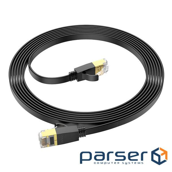 Патч-корд литий HOCO US07, FTP, RJ45, Cat.6, 3,0m, чорний (HOCO US07 / 3m)