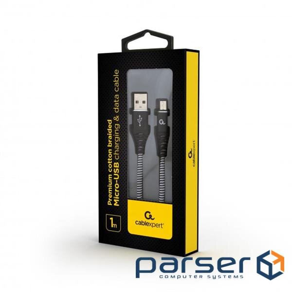 Дата кабель USB 2.0 Micro 5P to AM Cablexpert (CC-USB2B-AMmBM-1M-BW)