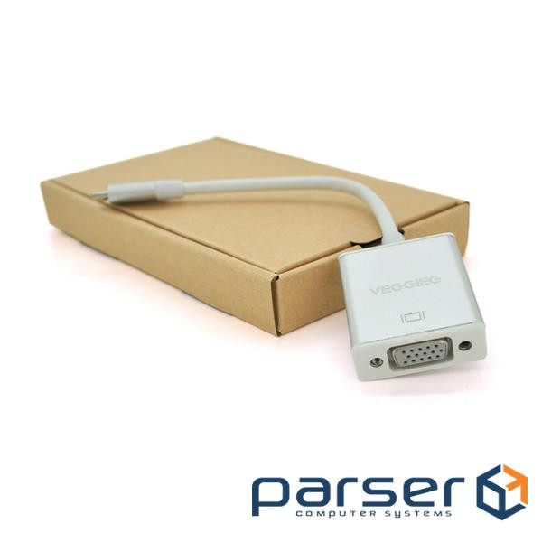 Конвертер VEGGIEG TV-S USB-C - VGA 0.1м Silver (TV-S SILVER)