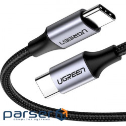Cable UGREEN US261 Type-C to Type-C PD QC4.0 60W 1m Black (US261 Bl ack 1M)