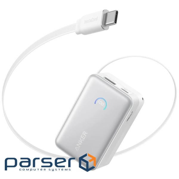 зовн. акум. ANKER Nano - 10000 mAh 45W Built-In USB-C Cable (Білий) (A1638H21)