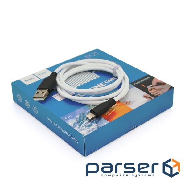 Кабель Hoco X21 Silicone, Lightning-USB, 2.4A, White, довжина 1,2 м, BOX (X21 Plus Silicone / LW)