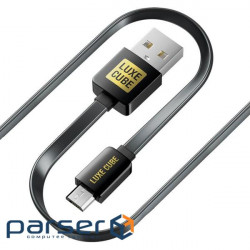 Cable Luxe Cube Flat USB-microUSB, 1m, black (2231252966013)