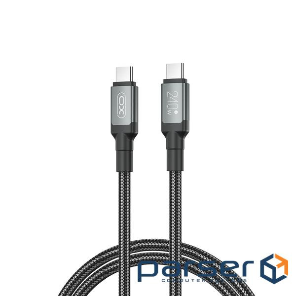 Кабель XO USB Type-C - USB Type-C (M/M), 5А, 240W, 2 м, Black (NB-Q264B-CC.black)