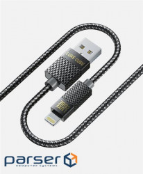 Luxe Cube Premium USB-Lightning cable, 1m, gray (9780201379648)