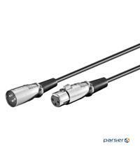 Кабель аудіо-подовжувач Goobay XLR 3p M/F,6.0m Metal корпус D=6.0mm,HQ (75.05.0715-25)