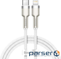 Кабель Baseus Cafule Metal USB-C-Lightning, 1м White (6953156202078)