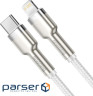 Кабель Baseus Cafule Metal USB-C-Lightning, 1м White (6953156202078)
