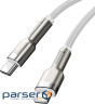 Кабель Baseus Cafule Metal USB-C-Lightning, 1м White (6953156202078)