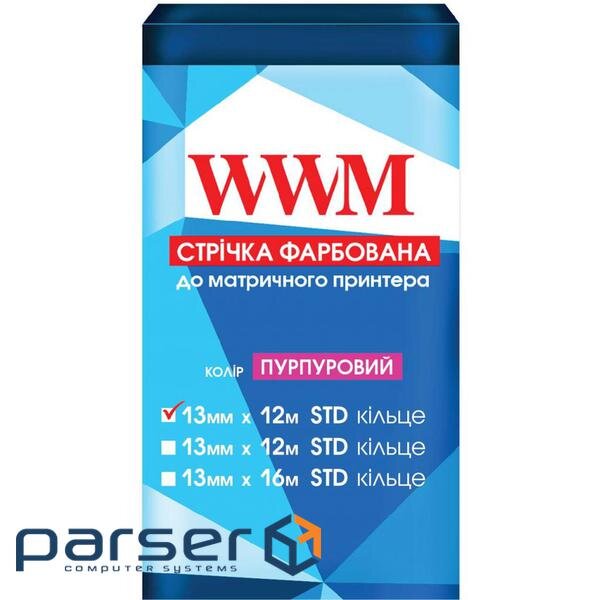 Стрічка до принтерів 13мм х 12м STD к. Purple WWM (R13.12SP)