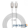 Кабель Baseus Glimmer Series Fast Charging Type-C to Type-C 100W (2m) white (CADH000802)