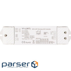 V1-L(WT) контролер для світлодіодних стрічок, 12-48V, 1x15A, Push-Dimm, Tuya, Wi-Fi (HS084646)