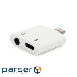 Перехідник KIN KY-178 Lighting(M) => Jack 3.5mm(F)+Lighting(F), White, Box KIN KY-178 Lighting(M) => Jack 3.5mm(F)+Light