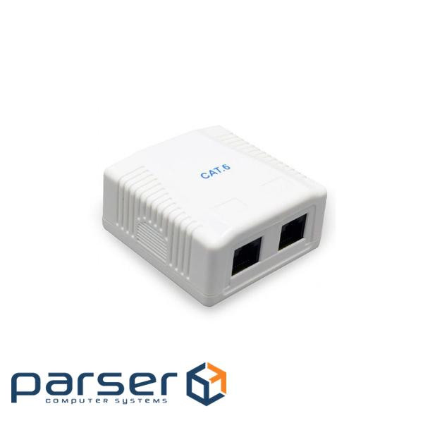 Комп'ютерна розетка Cablexpert RJ45x2 UTP, cat.6 (NCAC-2U6-01)