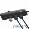 Концентратор Baseus Lite Series 4-Port USB-A HUB Adapter (USB-A to 4 x USB 3.0) 1 м Bl (WKQX030101)