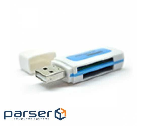 Кардрідер універсальний 4в 1 MERLION CRD-5BL TF/Micro SD, USB2.0, Orange, OEM Q50